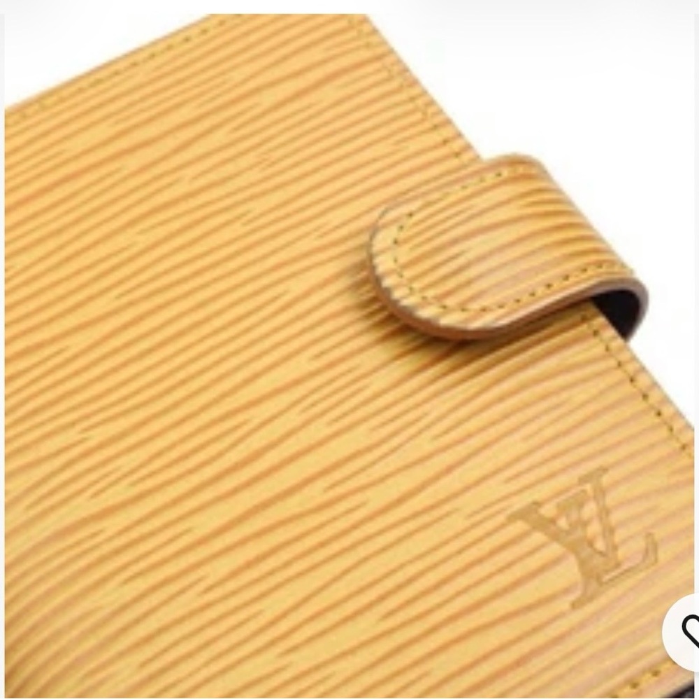 Vintage Louis Vuitton Epi Yellow Wallet w/Purple Interior 90s Maximalist - Picture 7 of 8